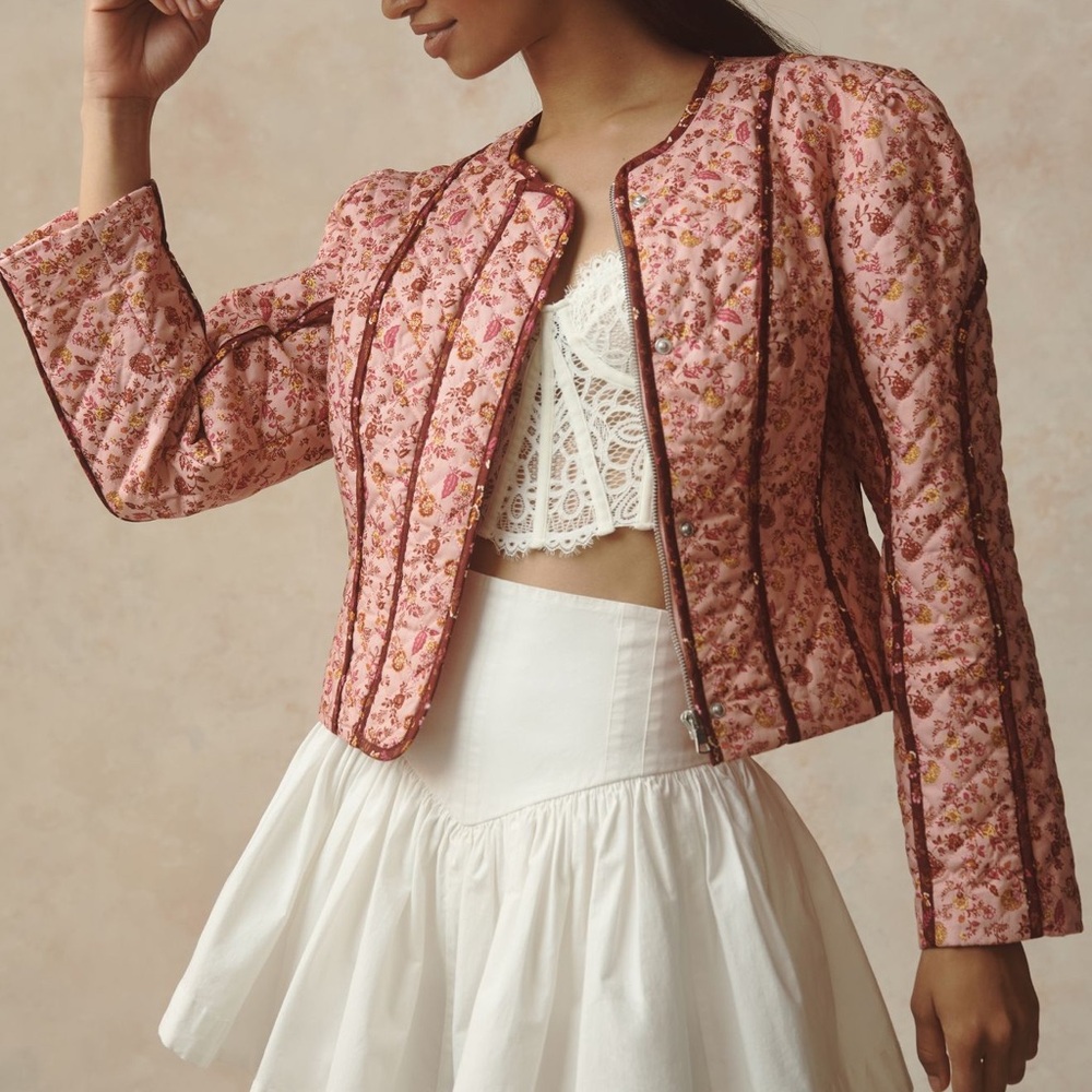 Floral Pink Quilted Jacket